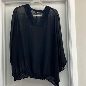 Ana Black Sheer Top Size 3X